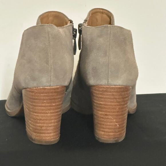Franco Sarto Dean Women's Booties Boots Nimbus Leather Suede Grey Sz 7 - Picture 4 of 9